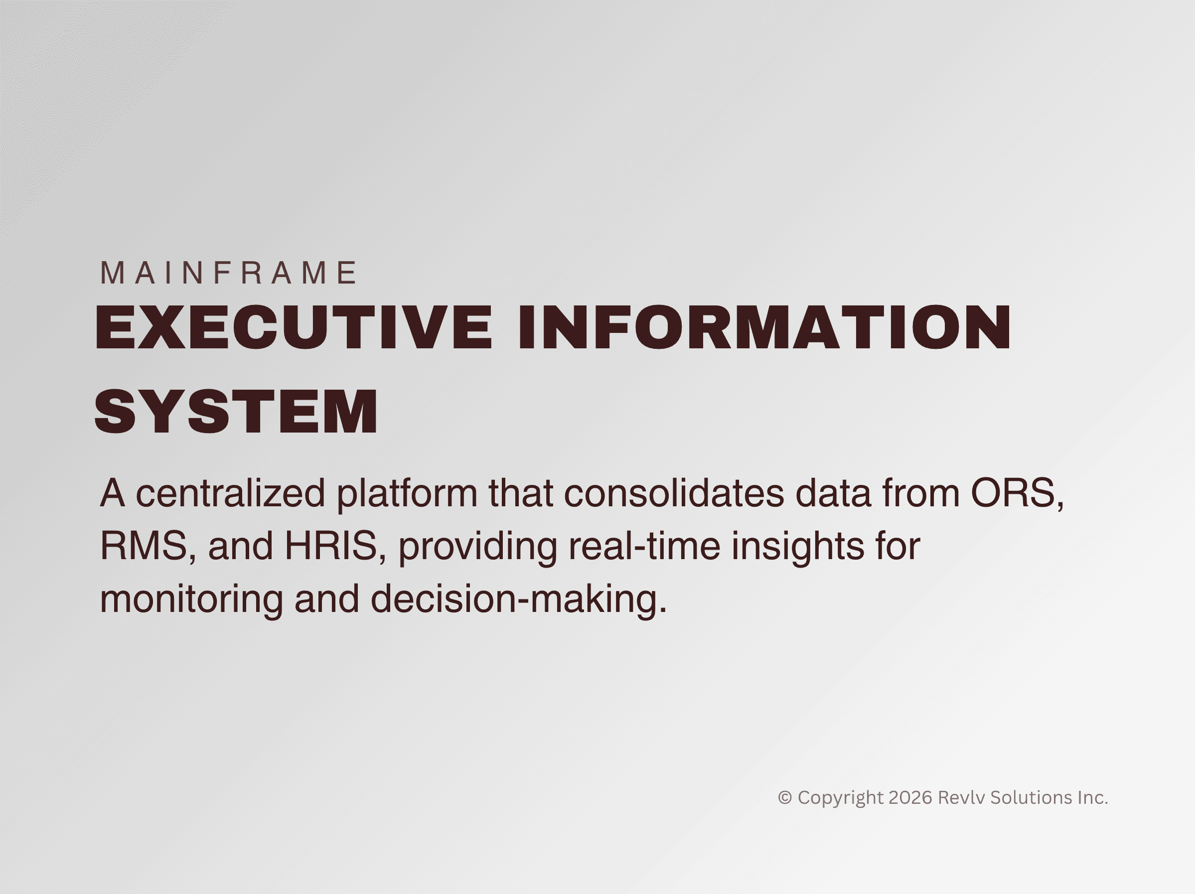 Executive Information System (EIS)