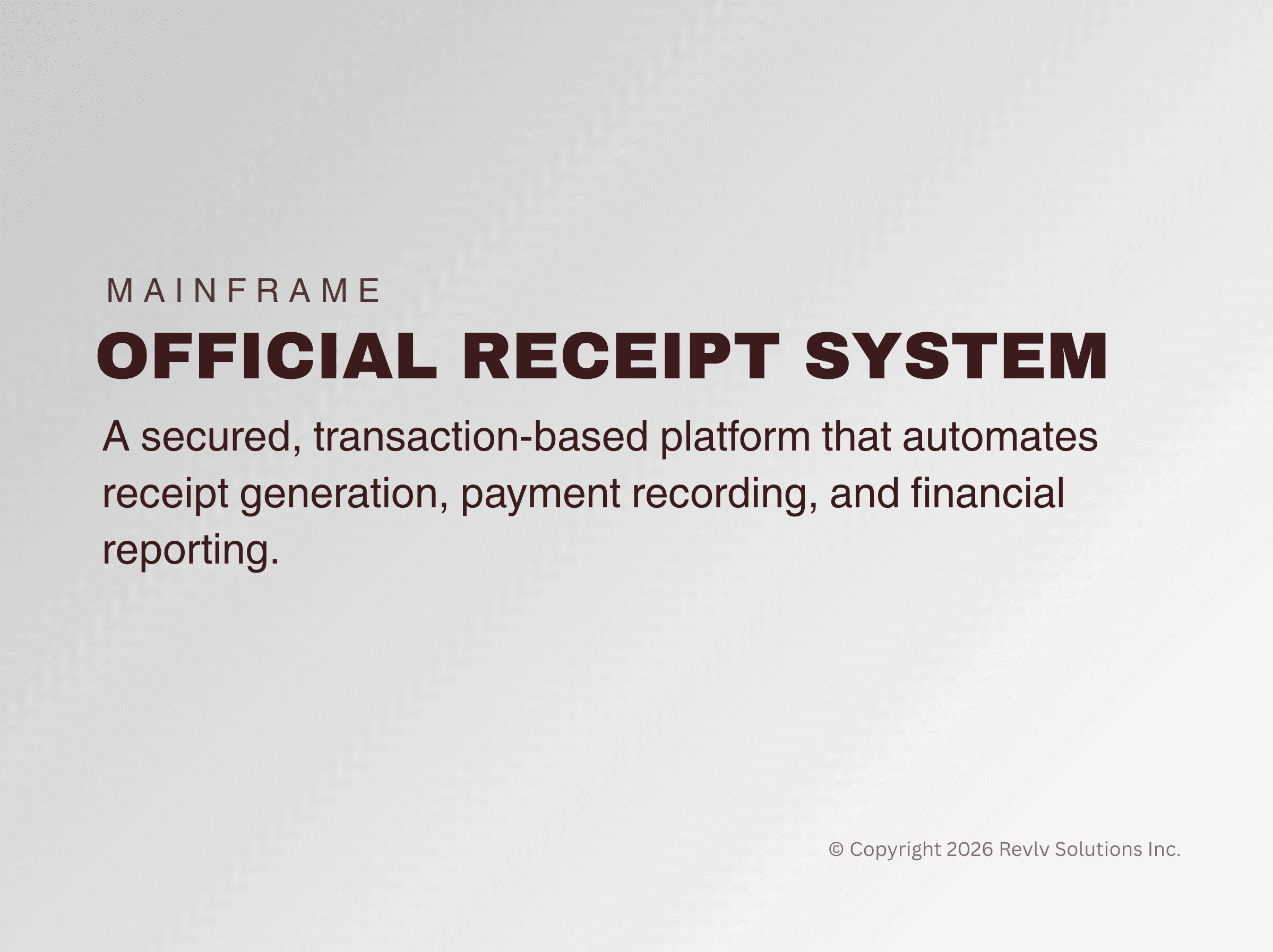Official Receipt System (ORS)
