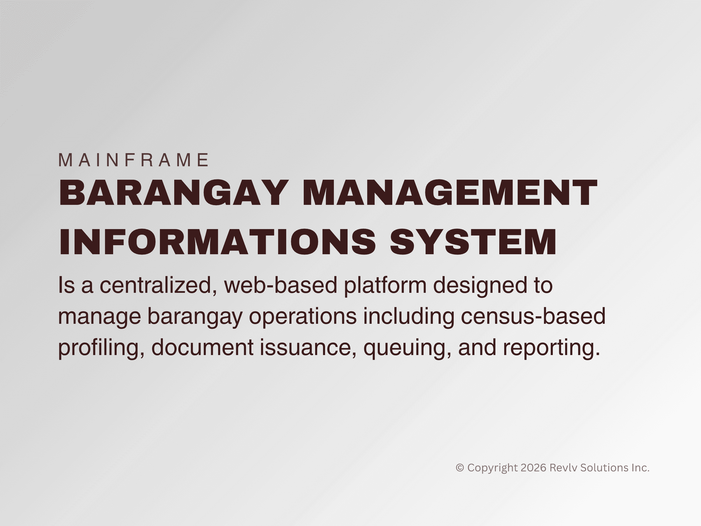 Barangay Management Information System (BMIS)